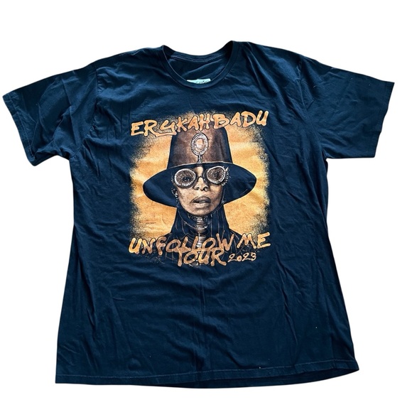 Eryka Badu Tour T Shirt XXL Unfollow Me R&B‎ Soul Hip Hop Tee Black - Picture 2 of 5